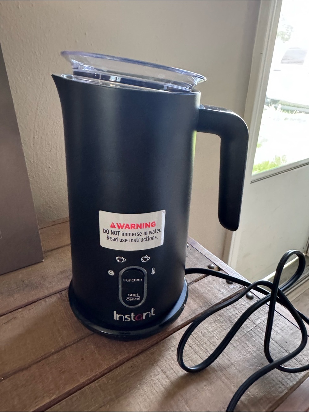 Instant Black Electric Milk Frother and Heater